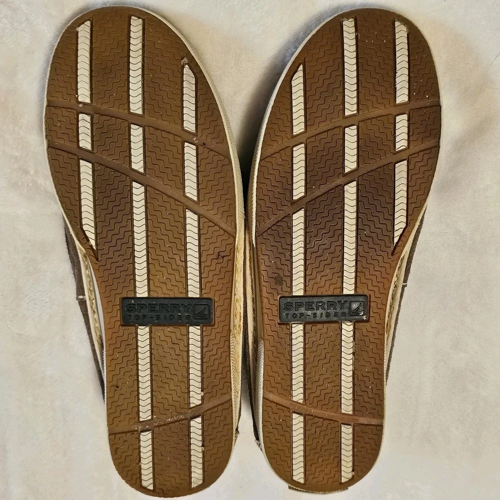 Sperry Top-Sider Largo 3-Eyelet Brown Suede Boat Shoes Men's Size 8.5 M